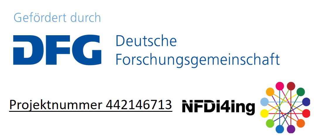 Logo of the German Research Foundation (DFG) and the NFDI4Ing consortium